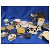 Lot  - Btass Candlestick with crystals ,