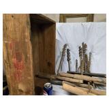 Augers and a Stimpson  dovetailed hardware box