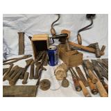 Antique Tools- Chisels,  Drills , miscellaneous