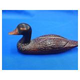 4.5' hand carved natural wood decoy.  'WS' carved