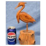 Carved Heron by Ronski , signed look at pictures