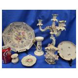 Porcelain Lot  - 4 Light 14.5' Candelabra by Aila
