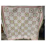 Antique Quilt , Patchwork , Rolling Stone pattern