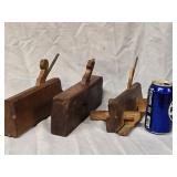 3 Antique Wood working Molding Planes  one by R.