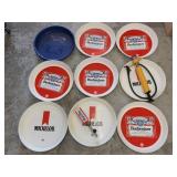 Bud Dry lucite beer tap, 9 Plastic beer trays,