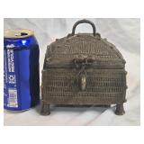 Metal Trinket box with hinged lid circa 1910 look