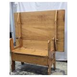 Pine Fireside  Bench  Table with 3 board flip top