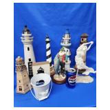 Resin mermaid figure,  Santa with fish figure,  2