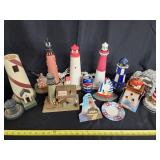 5 Lighthouse lamps, light house candle holders,