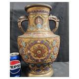 Circa 1920 Japanese Champleve Urn.  Enamel