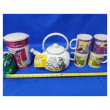Hallmark Maxine enamelware whistling teapot, tin
