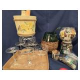 Lot - Sangria punchbowl with pour spout and glass