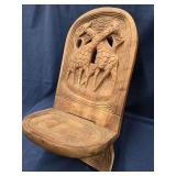 African Mahogany Birthing Chair , has carved