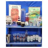 Canning sign, tin Fishing lures sign, barware.