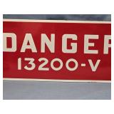 Vintage Porcelain Enameled DANGER 13200-V Sign ,