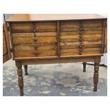 Quarter sawn Oak Map / Print case , 17 drawers ,
