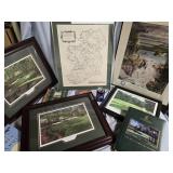 Golf / Irish lot - 4 Golf  prints signed ,