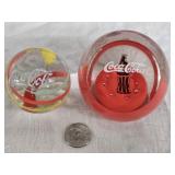 2 Limited Edition Coca-Cola Paperweights 1998