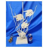 Metal art sculpture fish lamp.  NO Shade.  Total