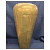 19.5" h Brass Vase ,  a Hammered brass tapered