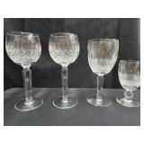 4 Waterford "Colleen" pattern crystal. 2 long