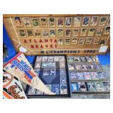 1991 Atlanta Braves baseball cards mounted on