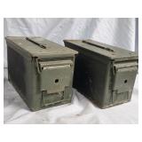 2 Metal Army Ammunition Boxes look at pictures