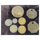 2 Octagon brass tags from APG 1963, Maine