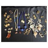 Fashion jewelry lot: necklaces,  earrings,  pins