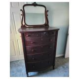 Mahogany high chest with mirror , 6 drawers 2