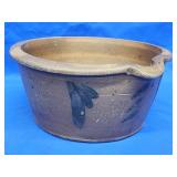 Stoneware Cobalt blue Decorated Milkpan.