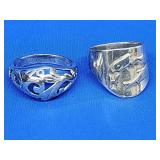 2 Sterling silver rings.