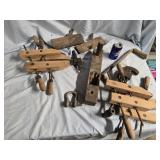 Vintage Antique Tools - 4 adjustable clamps ,