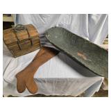 Primitive Lot - carved wood oblong bowl 35"ï¿½13"