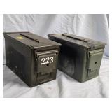 2 Army Ammunition Ammo Boxes look at pictures for
