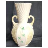 8" Belleek Porcelain vase made in Ireland.  Green