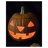 Ceramic Halloween Jack-O-Lantern and a trick or