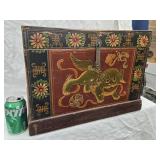 Antique Tibetan Valuables Chest hand painted  on