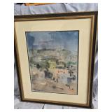 Abstract Watercolor,  Desert Village , look at