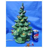 Ceramic Christmas tree with base.  Tip of tree