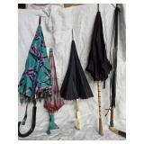 5 Vinrage Umbrellas l with Bakelite , Acrylic,
