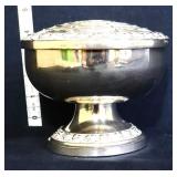 Vntg silverplate pedestal base flower frog