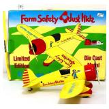Die cast Farm Safety 4 Just Kids plane bank in box