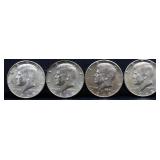 Lot of 4 1968 Kennedy half dollars