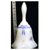 Fenton white pearl ribbons & flowers bell