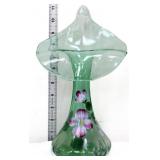 Fenton sea mist green 11in JIP floral vase