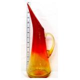 Vintage amberina crackle glass 13in pitcher
