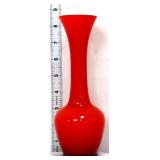 Red 8in cased vase