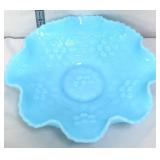 Fenton blue milk glass 10in bowl