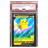 Graded GM Pokemon 2021 Surfing Pikachu card